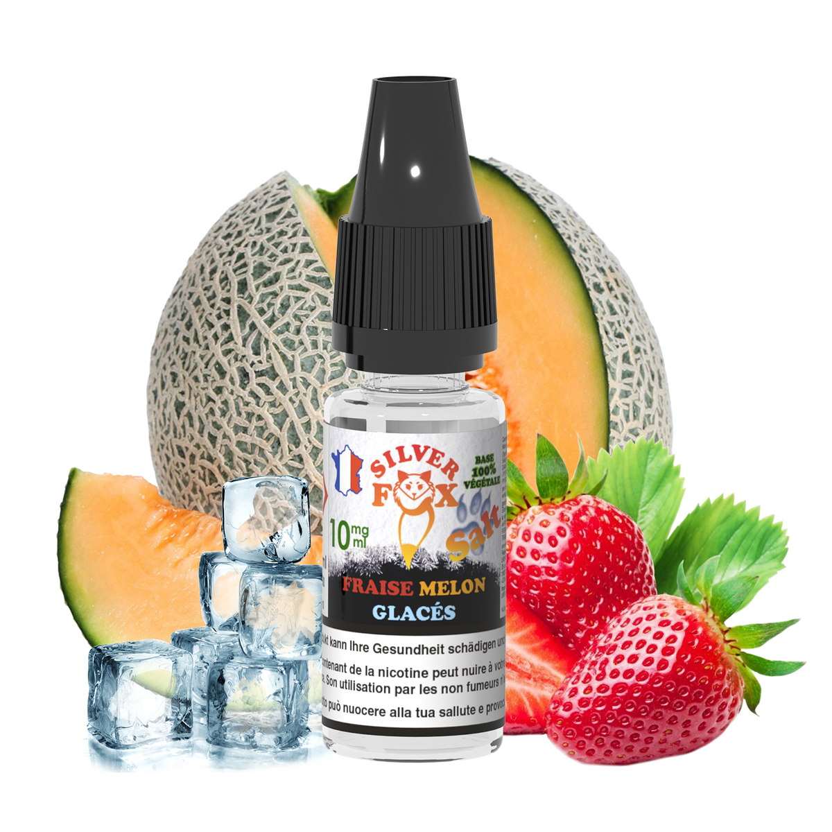 STRAWBERRY MELON ICE Silver Fox 10ml nicotine salt e-liquid