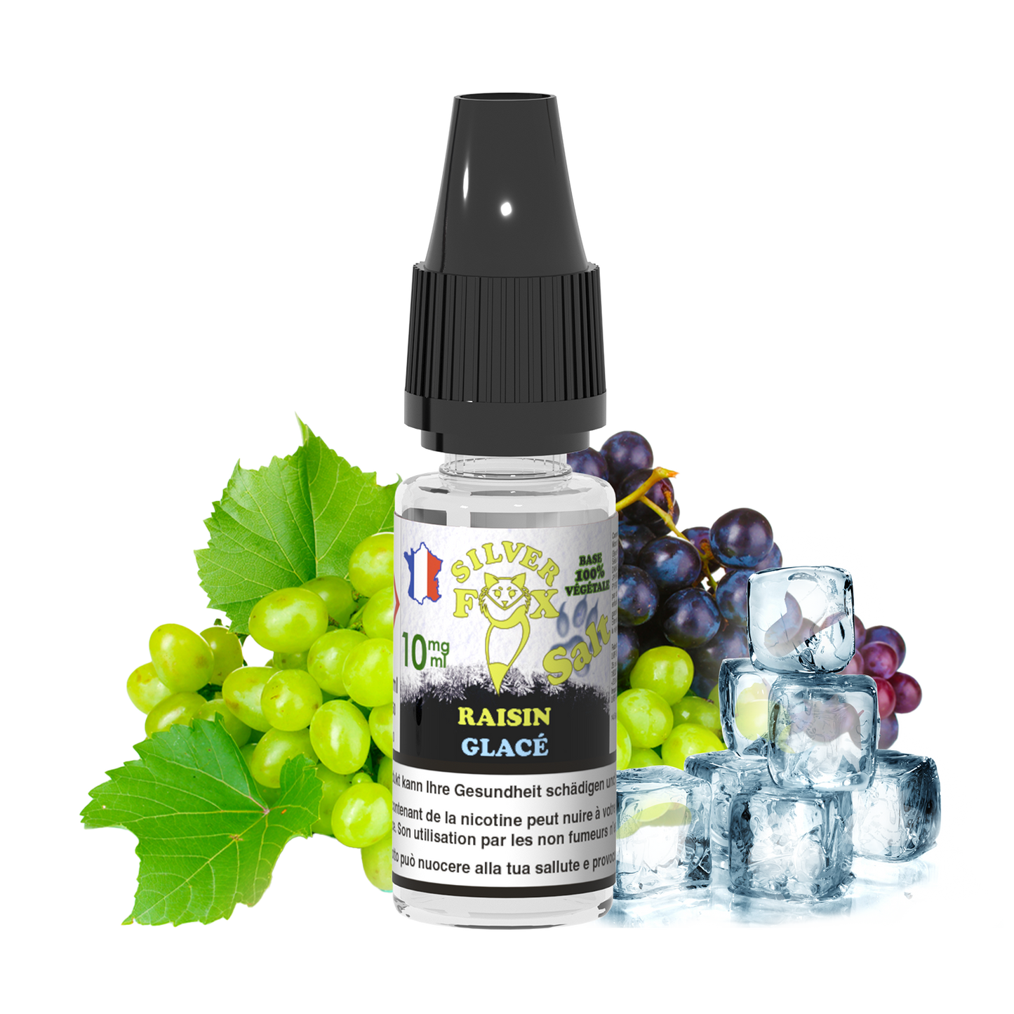 E-liquide au sel de nicotine Grape ICE Silver Fox 10 ml
