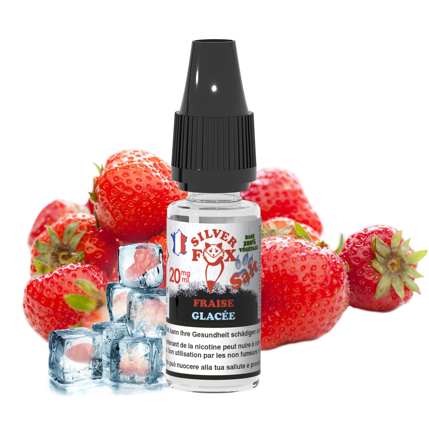 STRAWBERRY ICE Silver Fox 10 ml Nikotinsalz E-Liquid
