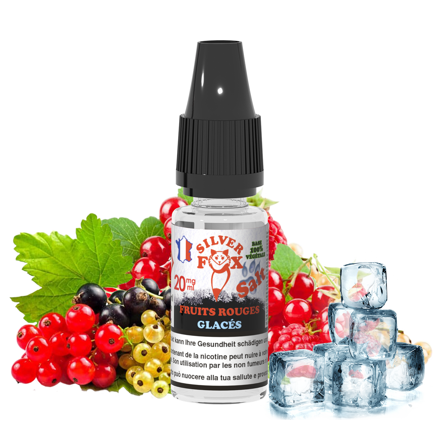 RED FRUITS ICE Silver Fox e-liquide au sel de nicotine 10 ml