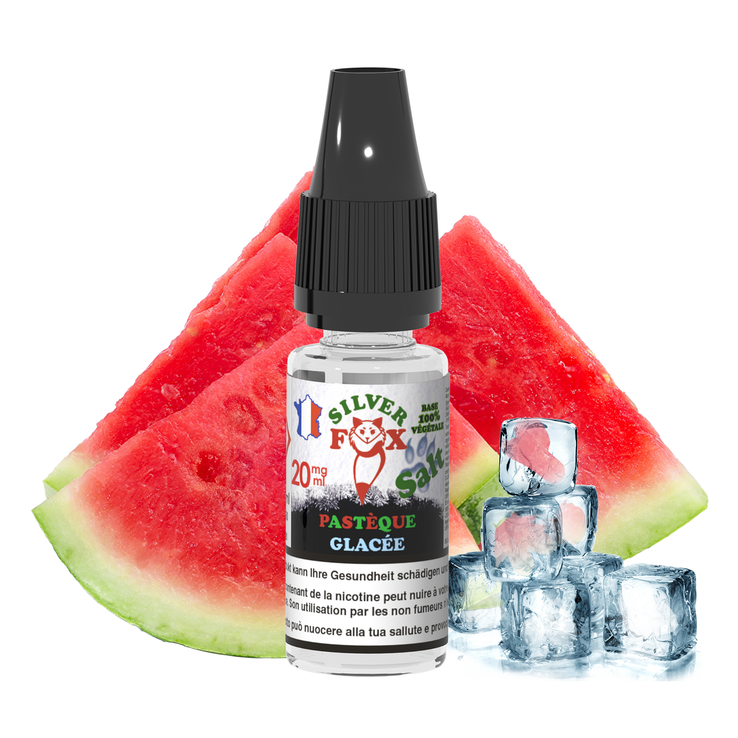 E-liquide au sel de nicotine WATERMELON ICE Silver Fox 10 ml