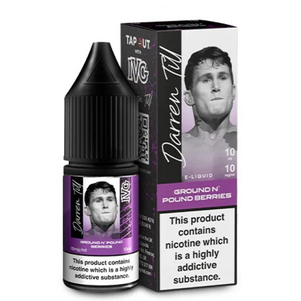 !!! Ground N Pound Berries IVG Darren Till 10 ml e-liquide au sel de nicotine !!!