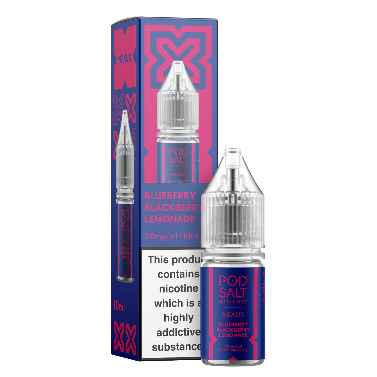 Blaubeere, Brombeere, Limonade, Pod Salt Nexus, 10 ml Nikotinsalz-E-Liquid