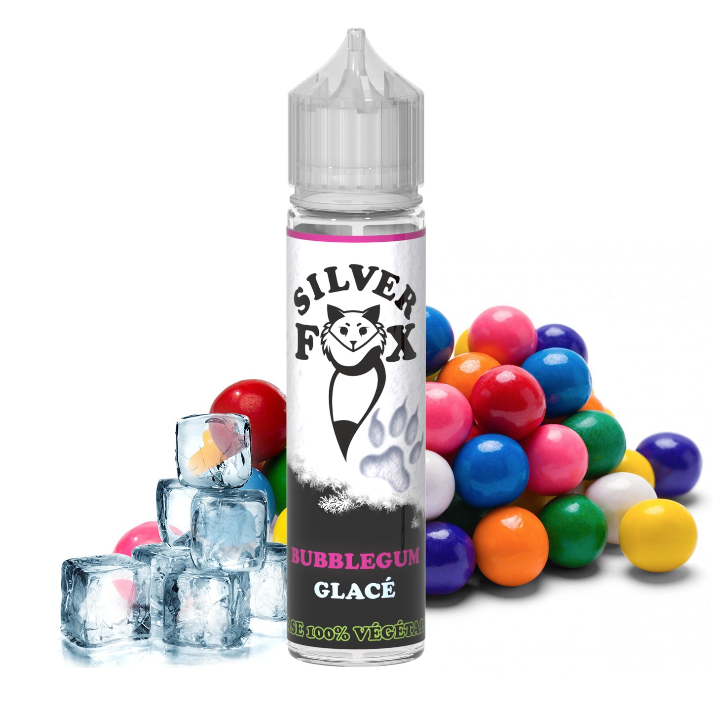 E-liquide Bubblegum Ice Silver Fox 50 ml à secouer et à vapoter