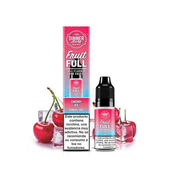 Dinner Lady Fruit Full Cherry Ice 10ml Salt E‑Liquid Sweet Cherry & Cool Ice
