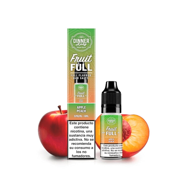 Dinner Lady Fruit Full Apple Peach 10ml Salt E‑Liquid Crisp Apple & Juicy Peach