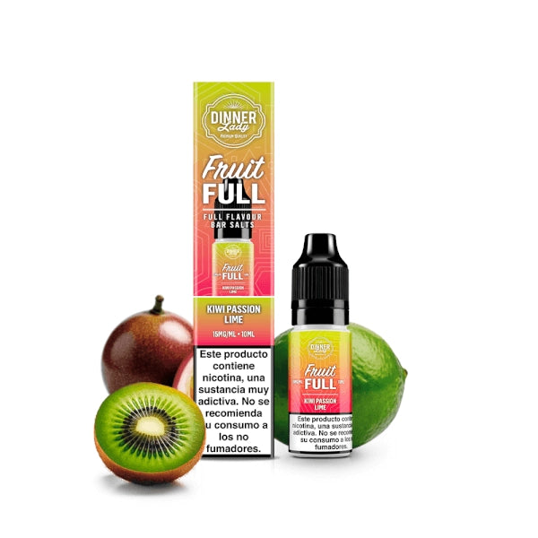 Dinner Lady Salts Fruit Full Kiwi Passion Lime 10ml Vape Juice Tropical Kiwi & Zesty Lime