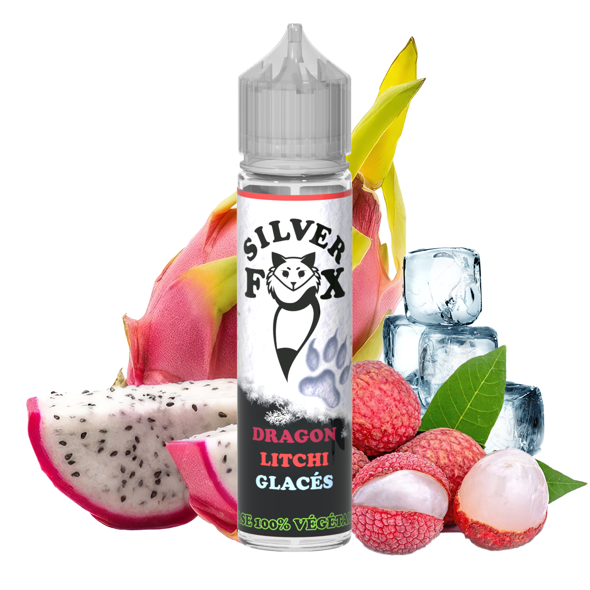E-liquide Dragon Litchi Ice Silver Fox 50 ml à secouer et à vapoter