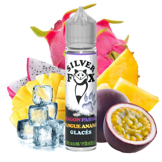 Dragon fruit, passion fruit, mango, pineapple ice Silver Fox 50ml shake and vape e-liquid