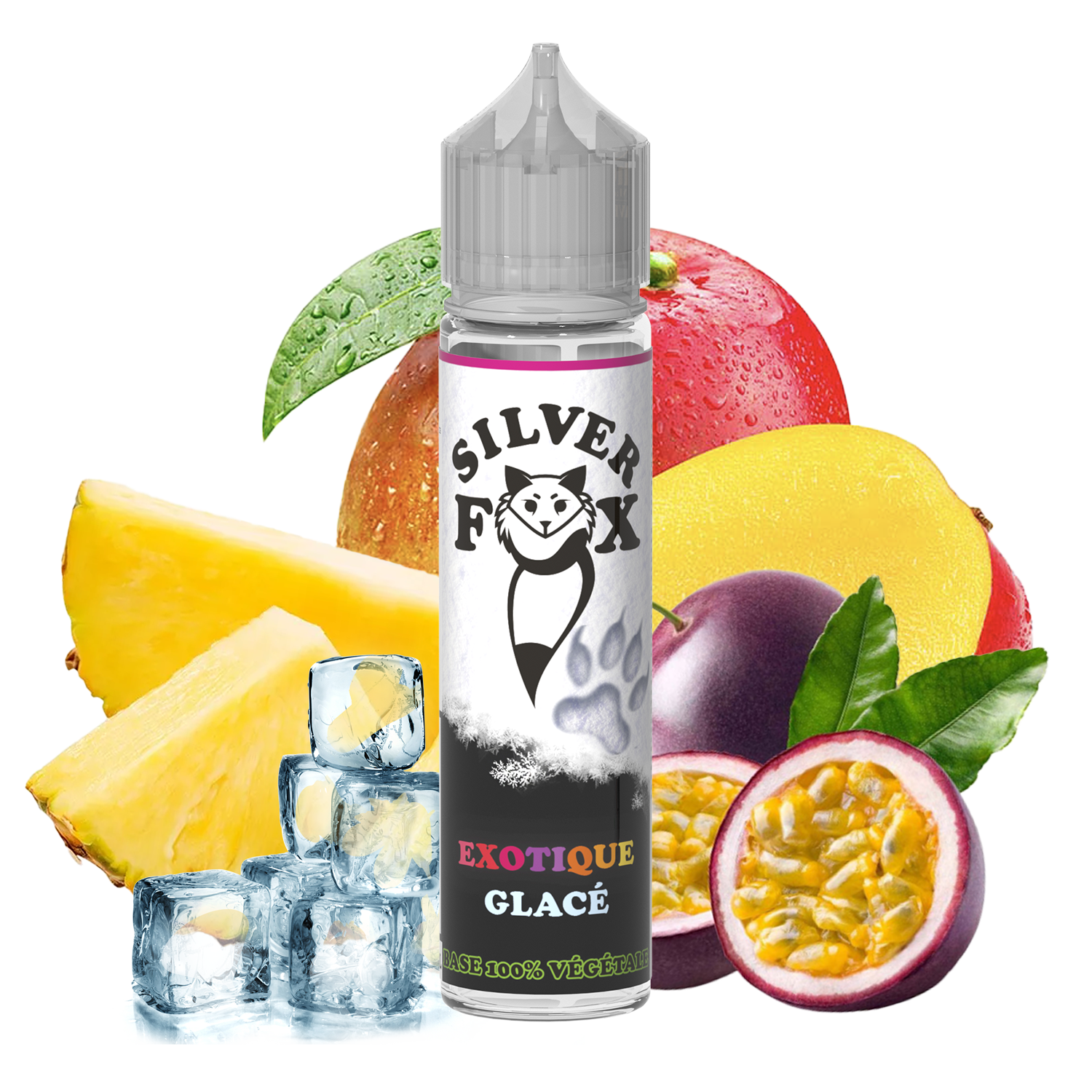 Passion fruit, mango, pineapple ice Silver Fox 50ml shake and vape e-l   VapeOutlet.EU