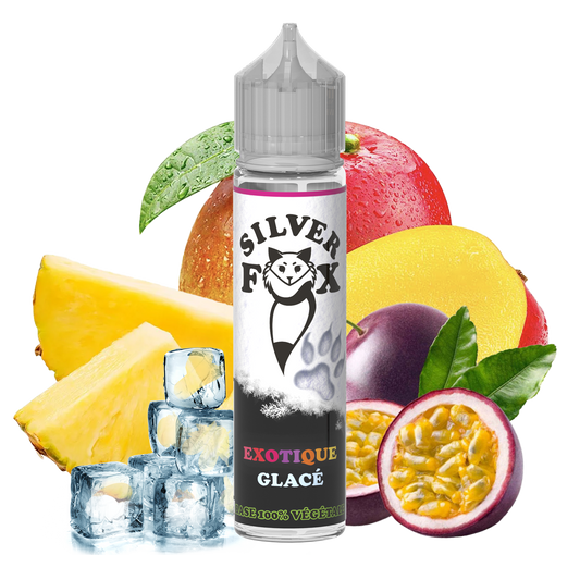 Passion fruit, mango, pineapple ice Silver Fox 50ml shake and vape e-liquid