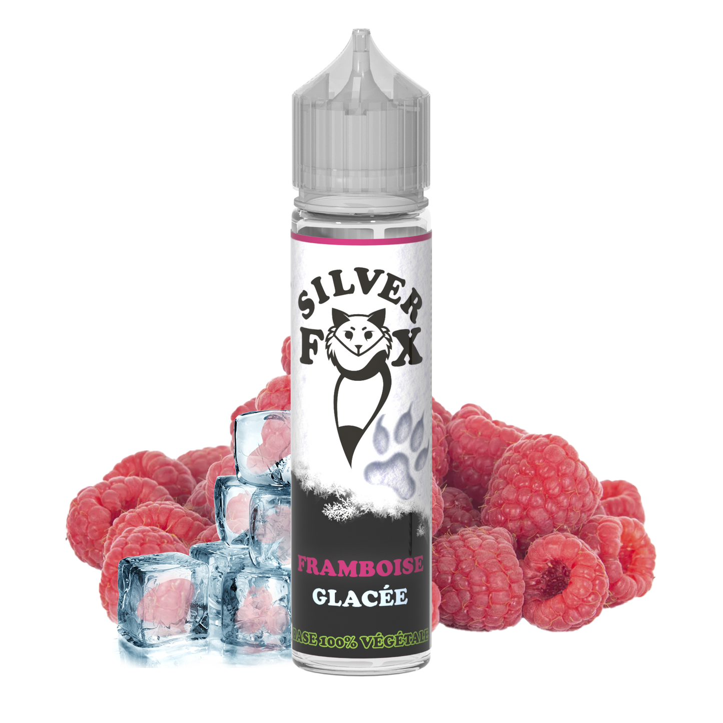 E-liquide à shaker et vaper Silver Fox 50 ml à la framboise glacée