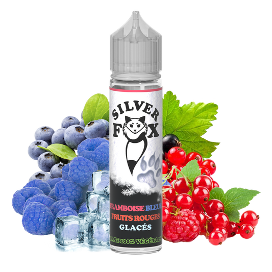 Blue raspberry, red berries, bilberry ice Silver Fox 50ml shake and vape e-liquid