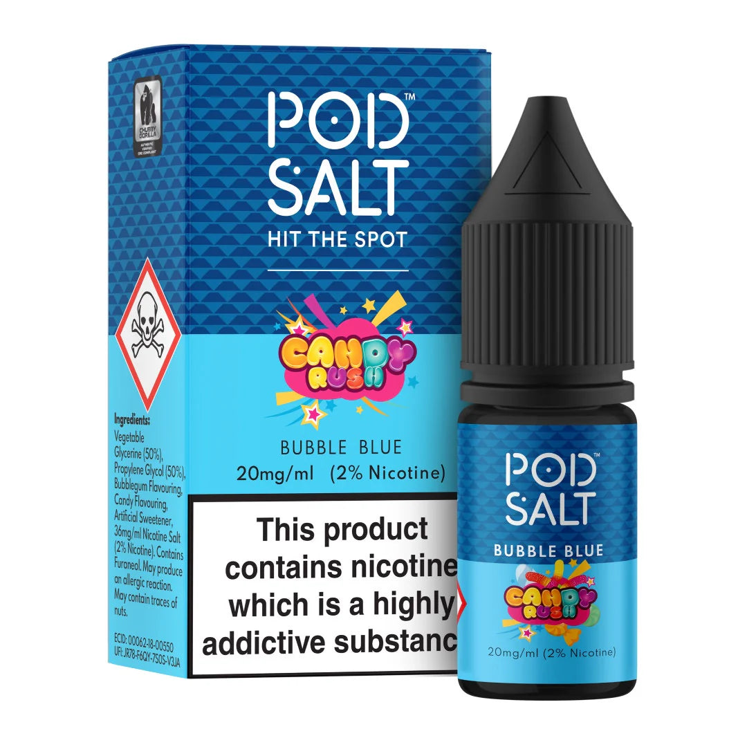 !!! Bubble Blue Pod Salt Fusion 10ml nicotine salt e-liquid !!!