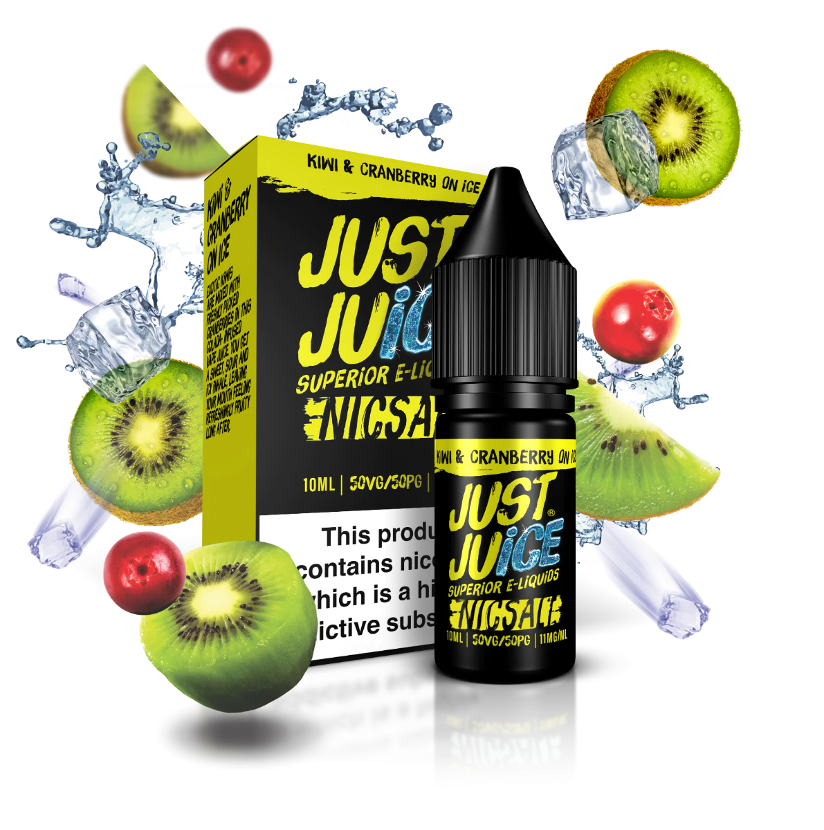 Kiwi & Cranberry on Ice Nicotine Salt E‑Liquid 10ml – Just Juice