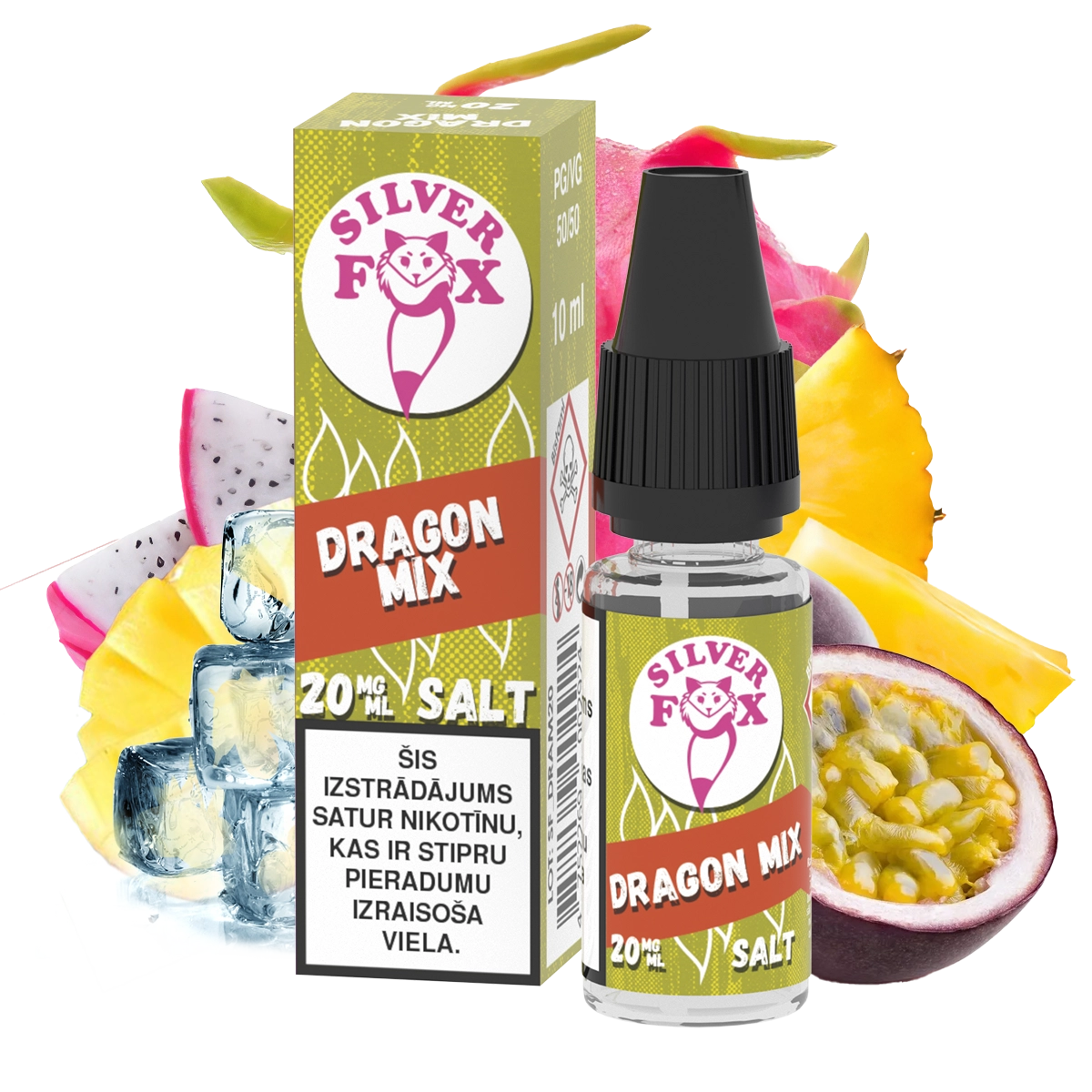 Silver Fox Salts Dragon Mix 20mg Nicotine Salt E‑Liquid – 10ml LV