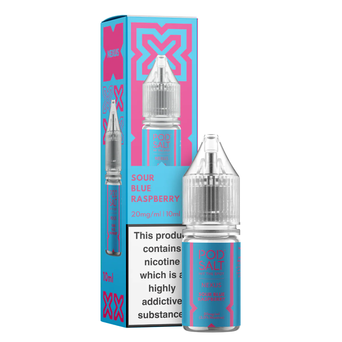 Sour Blue Raspberry Pod Salt Nexus 10ml nicotine salt e-liquid