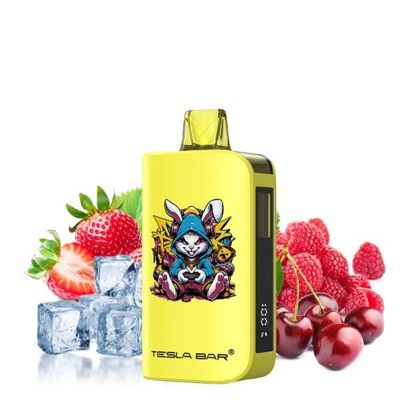 Tesla Bar Strawberry Raspberry Cherry Ice 10,000 Puff Rechargeable Vape VapeOutlet.EU Tesla Bar Strawberry Raspberry Cherry Ice 10,000 Puff Rechargeable Vape VapeOutlet.EU