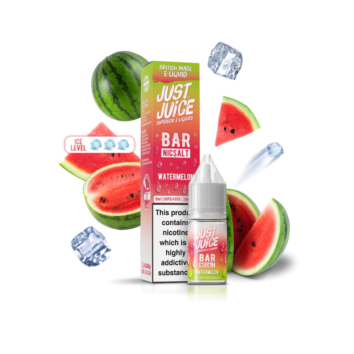 Just Juice Bar Watermelon 10ml Nic Salt – Sweet, Refreshing, Smooth