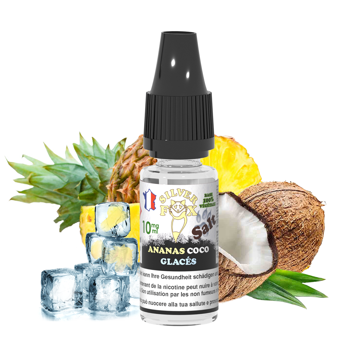 PINEAPPLE COCONUT ICE Silver Fox 10ml nicotine salt e-liquid