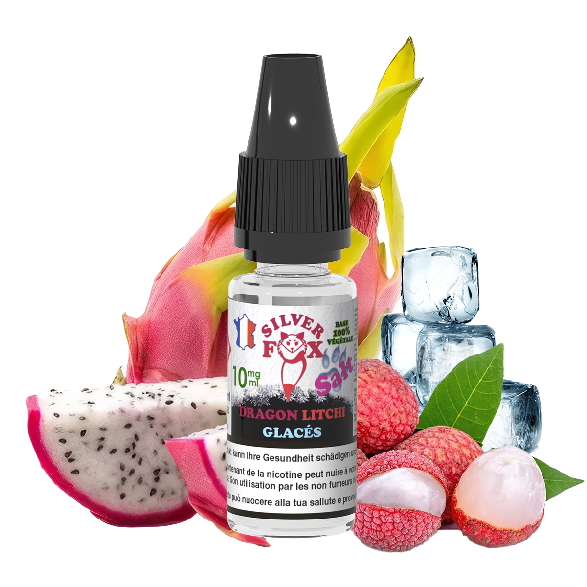 DRAGON LYCHEE ICE Silver Fox 10ml nicotine salt e-liquid