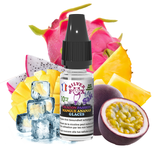 DRAGON PASSION MANGO PINEAPPLE ICE Silver Fox 10ml nicotine salt e-liquid