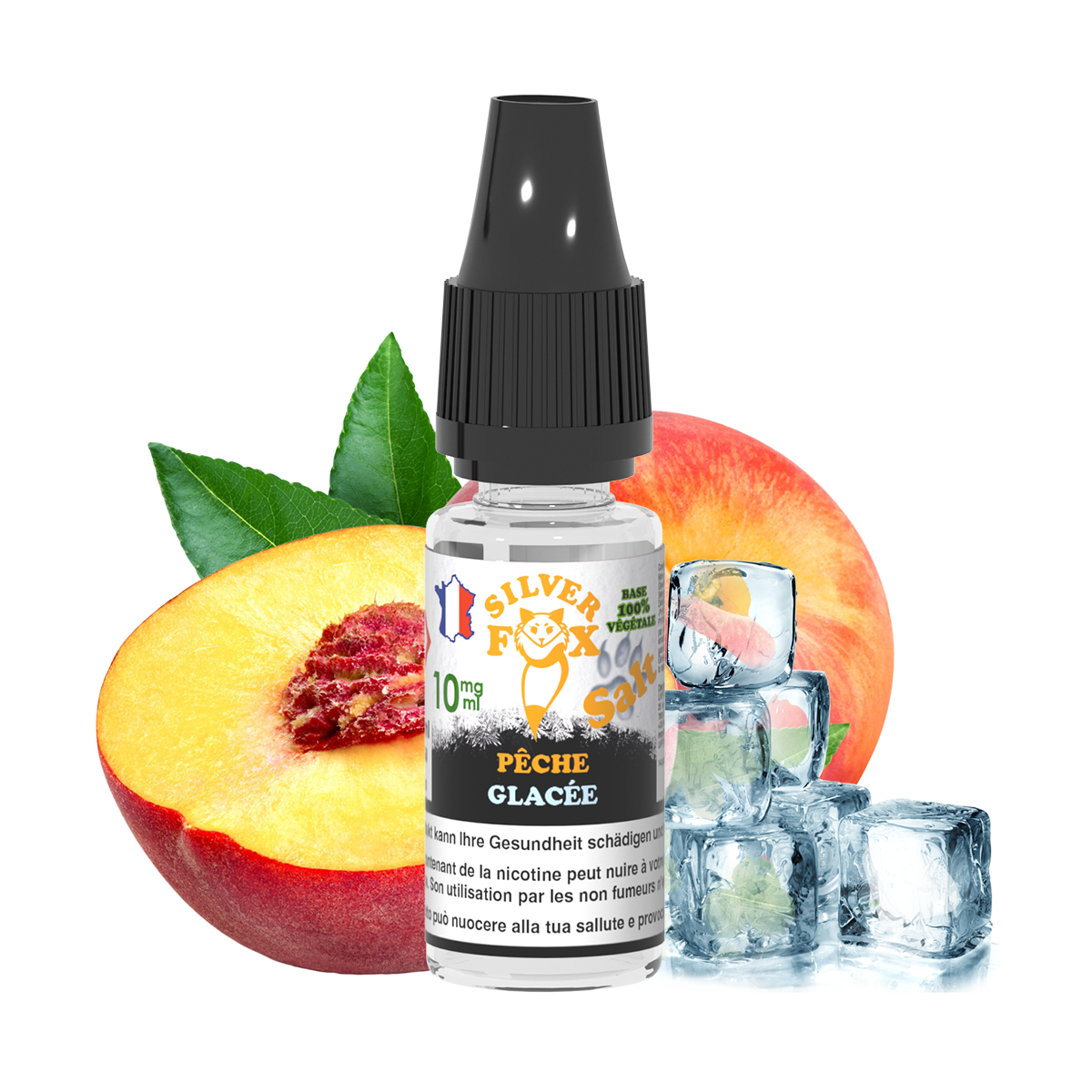 PEACH ICE Silver Fox 10ml nicotine salt e-liquid