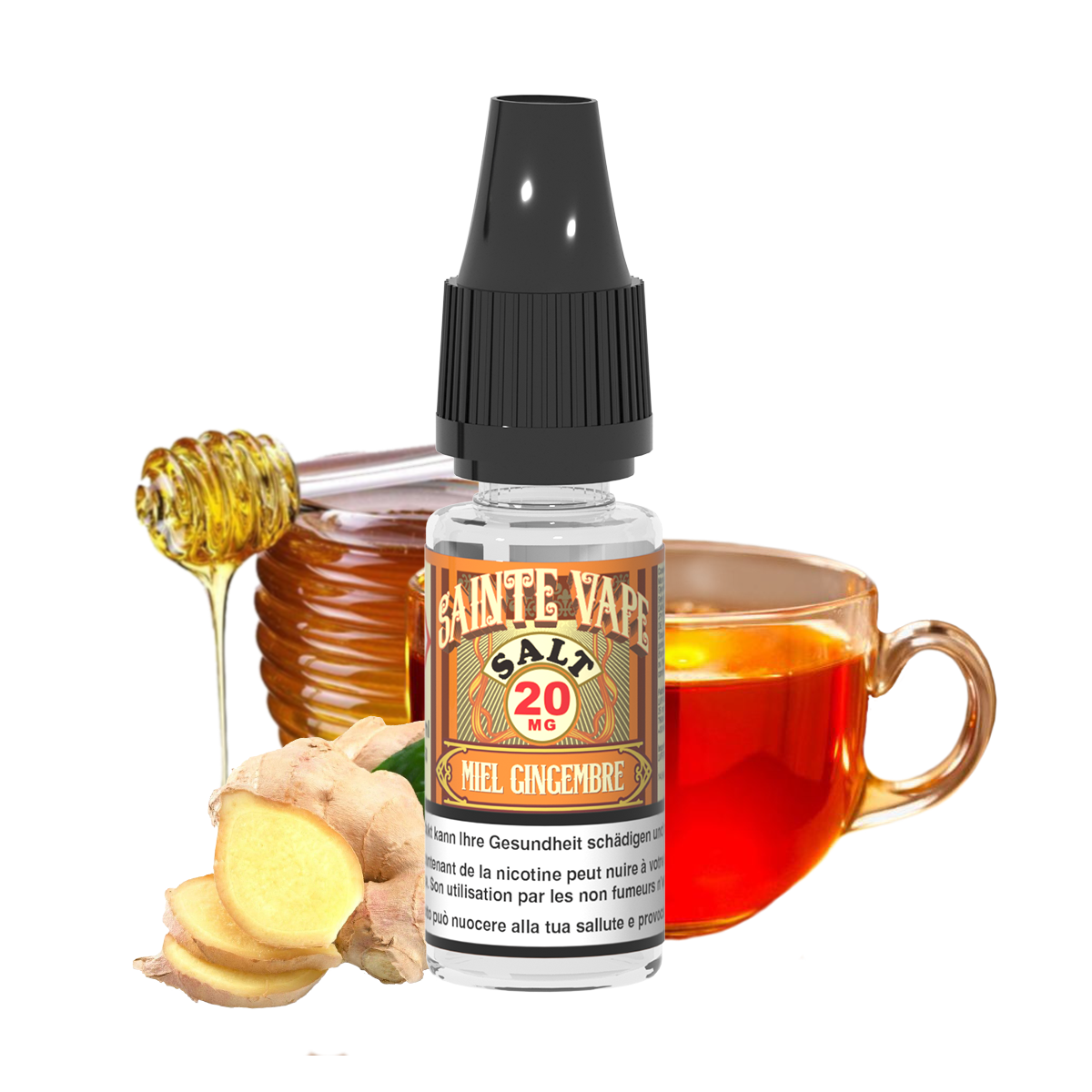 Sainte Vape Thé Miel Gingembre Salt Nicotine E-Liquid