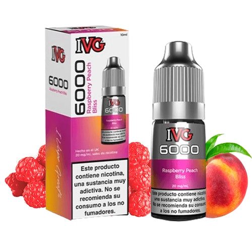 IVG 6000 Salts Raspberry Peach Bliss Nic Salt 10ml