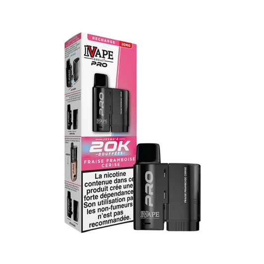 IVG PRO Strawberry, raspberry, cherry Refill Pod 20mg 2+10ml 20,000 puffs