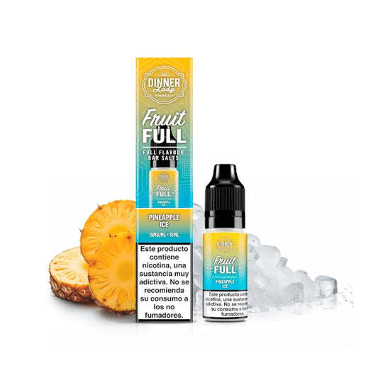 Dinner Lady Fruit Full Pineapple Ice 10ml Nic Salt  Icy Tropical Pineapple