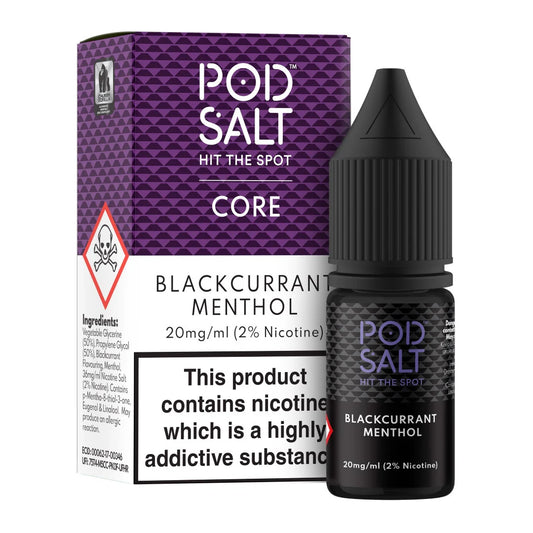!!! Blackcurrant Menthol Pod Salt Core 10ml nicotine salt e-liquid !!!