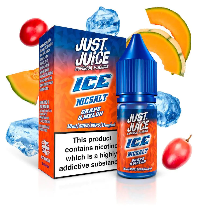 Grape & Melon Ice Nicotine Salt E‑Liquid 10ml – Just Juice