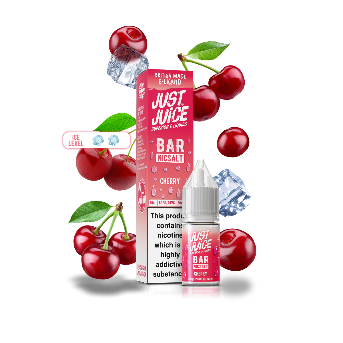 Just Juice Bar Cherry 10ml Nic Salt – Bold, Sweet, Smooth