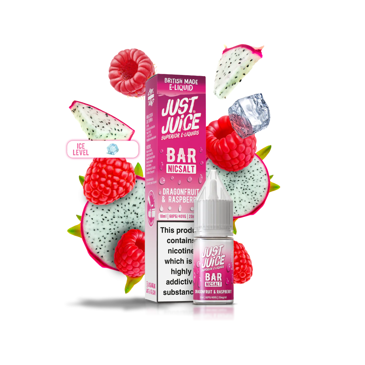 Just Juice Bar Dragonfruit & Raspberry 10ml Nic Salt – Exotic, Sweet, Smooth