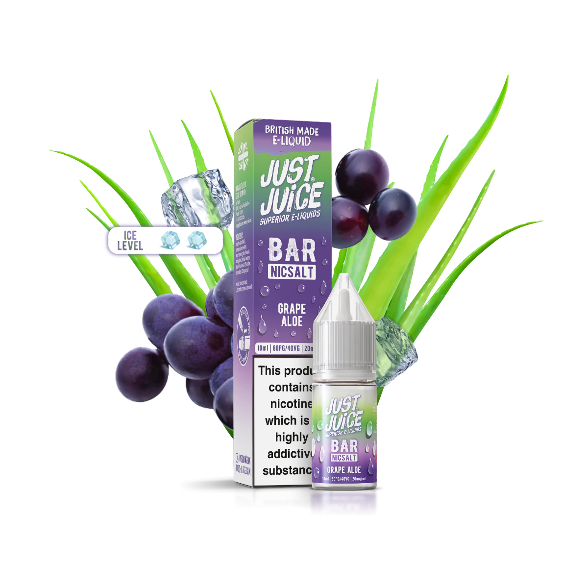 Just Juice Bar Grape Aloe 10ml Nic Salt – Juicy, Refreshing, Smooth