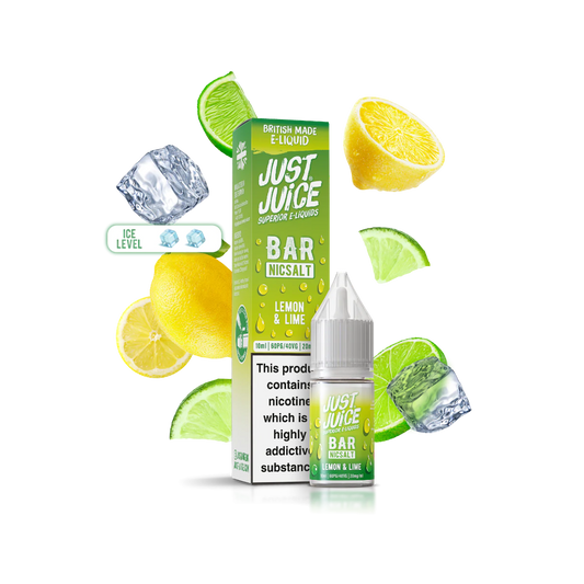 Just Juice Bar Lemon & Lime 10ml Nic Salt – Zesty, Crisp, Smooth