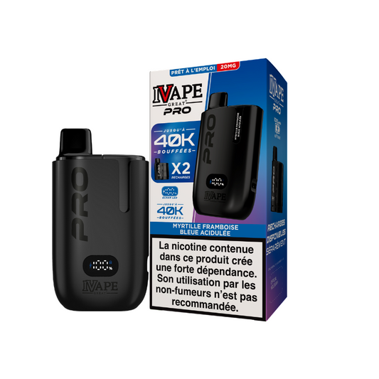 IVG PRO Blueberry sour raspberry Starter Kit – 40,000 Puffs with 2×10ml Prefilled Pods