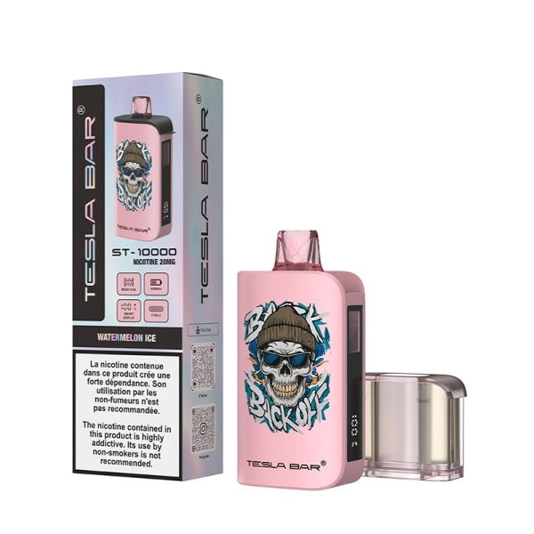 Tesla Bar by Teslacigs – Watermelon Ice 10,000 Puff USB‑C Rechargeable Disposable