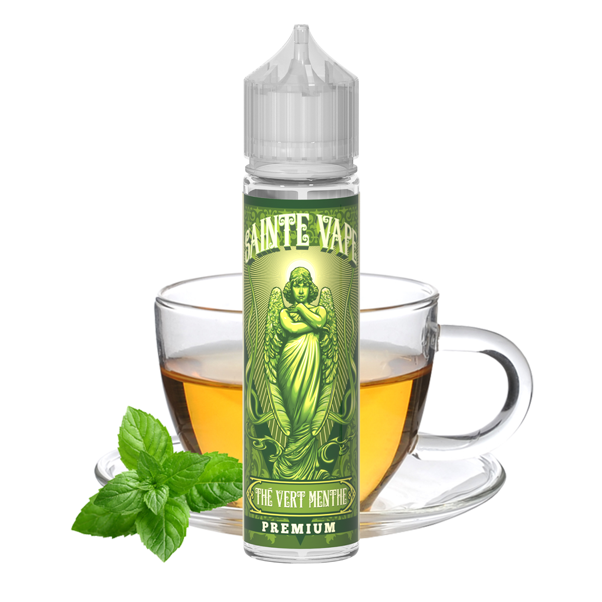 Sainte Vape Thé Vert Menthe shake and vape e-liquid
